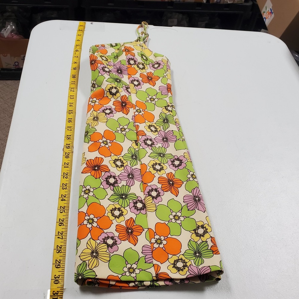 Zara Womens 70S Floral Mini Babydoll Dress Size M Sleeveless Fitted Multicolor - Picture 10 of 13